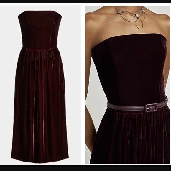 Ralph Lauren Purple Label Blended Silk Jair Velvet Cocktail Dress - Picture 3 of 16